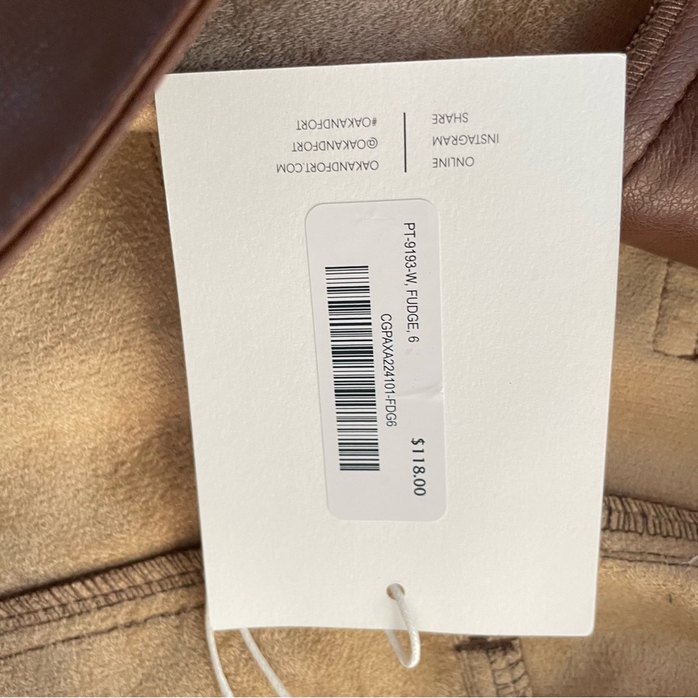 NEW Oak + Fort Faux Vegan Leather Pants Slim High Rise NWT - Picture 6 of 12